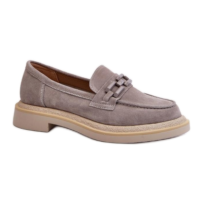 S. BARSKI Mocassins pour femmes à décoration Gris S. BARSKI Mocassins pour femmes à décoration Gris