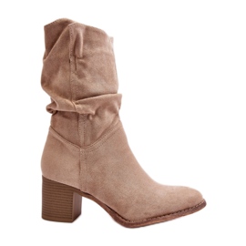 Bottines femme beiges à tige volantée Bottines femme beiges à tige volantée