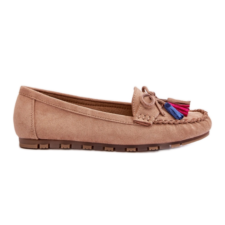PS1 Mocassins femme beiges à franges