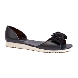 Seastar Ballerines en caoutchouc avec nœud pour femmes, noir le noir