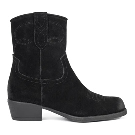 Bottes de cowboy en cuir noir par Sergio Leone le noir
