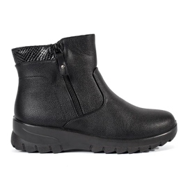 Bottines femme isolées confortables noires le noir
