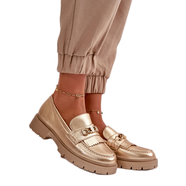 Step in style Mocassins Modèle Zanita GQ8-010 Or - Entrez avec style jaune