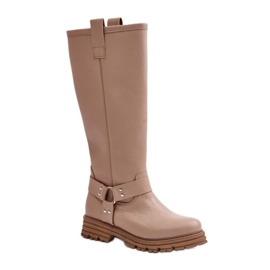 Step in style Bottes Modèle Lewski 3615 Cuir Beige - Entrez avec style