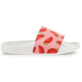 Vices Chaussons Pastèque blanc rouge rose