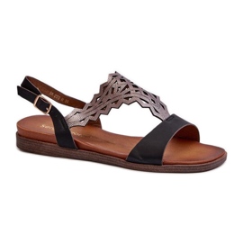 Step in style Sandales Modèle Sergio Leone SK070H Noir - Entrez avec style le noir