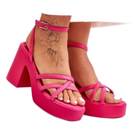 Step in style Sandales Modèle Shemira 78-130 Fuchsia - Entrez avec style rose
