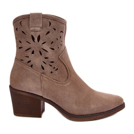 Step in style Bottes Modèle Da SN622-20 Daim Beige Foncé - Entrez avec style