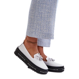 Step in style Mocassins Modèle S.Barski LR400 Blanc - Entrez avec style blanche