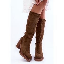 Step in style Bottes Modèle Virdana H8-518 Olive Suede - Entrez avec style vert
