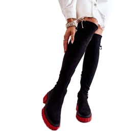 Step in style Bottes Modèle Cheera UK105P Daim Noir/Rouge - Entrez avec style le noir