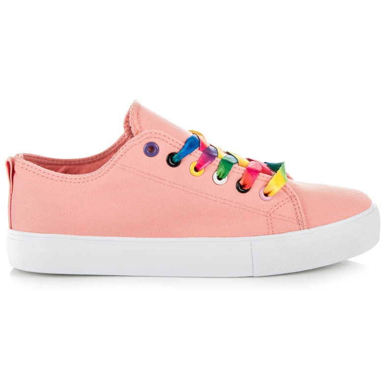 L&H Baskets à lacets colorés rose