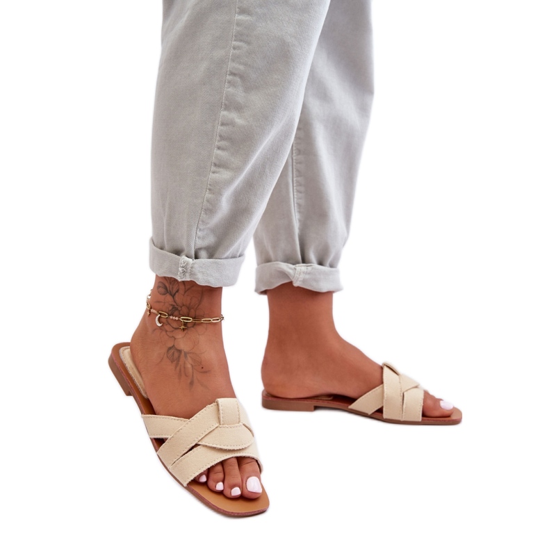 Step in style Sandale Tongs Modèle Aversa W-112 Beige - Entrez avec style