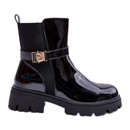 Step in style Bottines Chelsea Modèle Elspetia F35-1 Vernis Noir - Entrez avec style le noir
