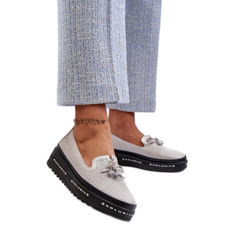 Step in style Mocassins Modèle S.Barski LR400 Argent - Entrez avec style gris