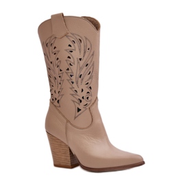 Step in style Bottes Modèle Lewski 3609 Cuir Beige - Entrez avec style