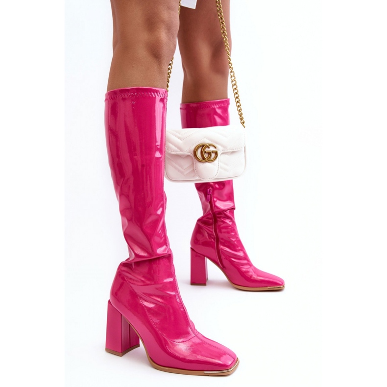 Step in style Bottes Modèle Mlokva RB152P Vernis Fuchsia - Entrez avec style rose