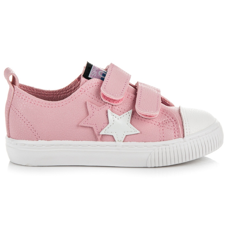 L&H Fermoirs velcro en cuir écologique rose