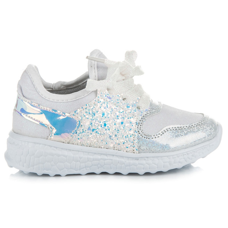 Chaussures liées avec brocart blanche