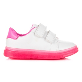Sneakers avec une plate-forme rose blanche