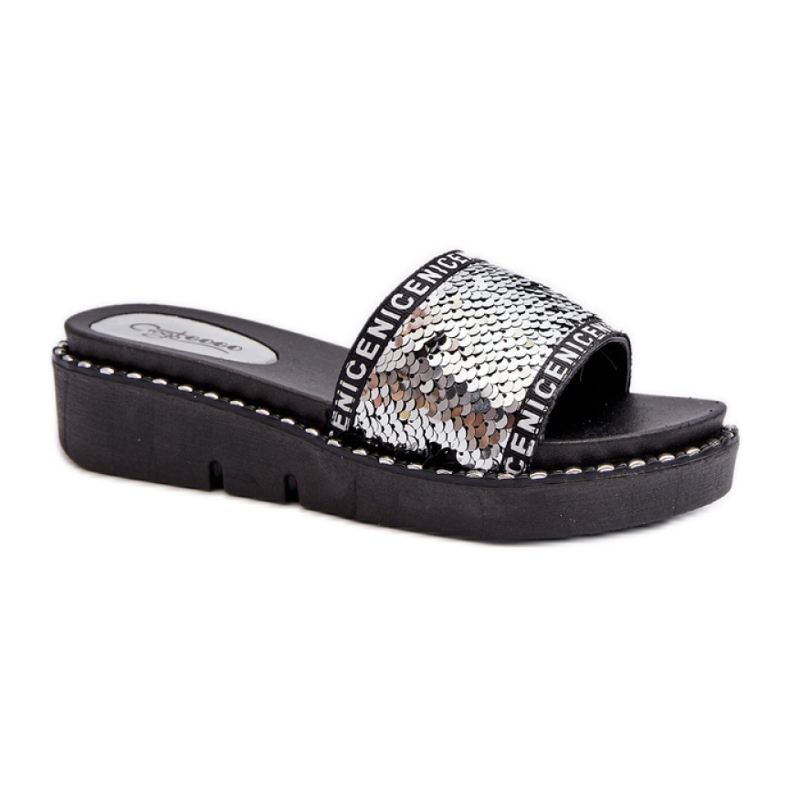 Step in style Sandale Tongs Modèle Rivanique G-582-02 Noir/Argent - Entrez avec style le noir