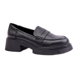 Mocassins pour femmes D&amp;A en cuir naturel Noir le noir