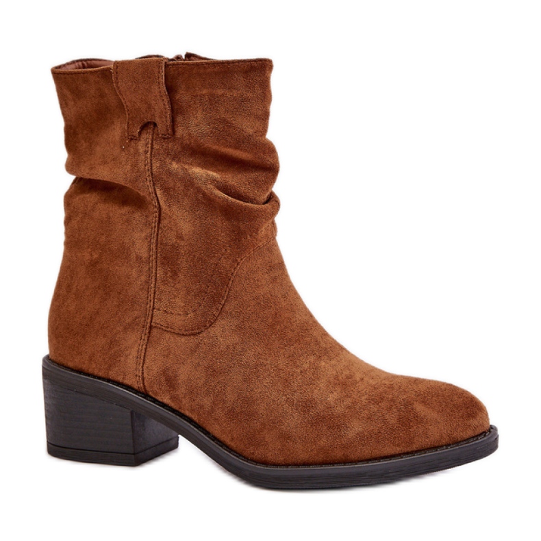 Bottines classiques pour femmes en éco-daim Camel brun