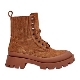 Bottes pour femmes en suède écologique brun Bottes pour femmes en suède écologique brun