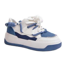 Baskets plateforme femme bleues
