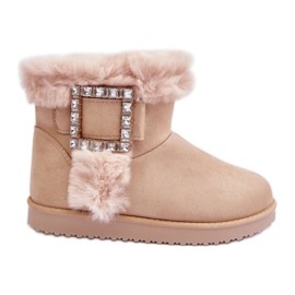 Bottes de neige beiges pour femmes à la mode