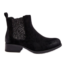 Bottines classiques pour femmes en éco-daim Noir le noir