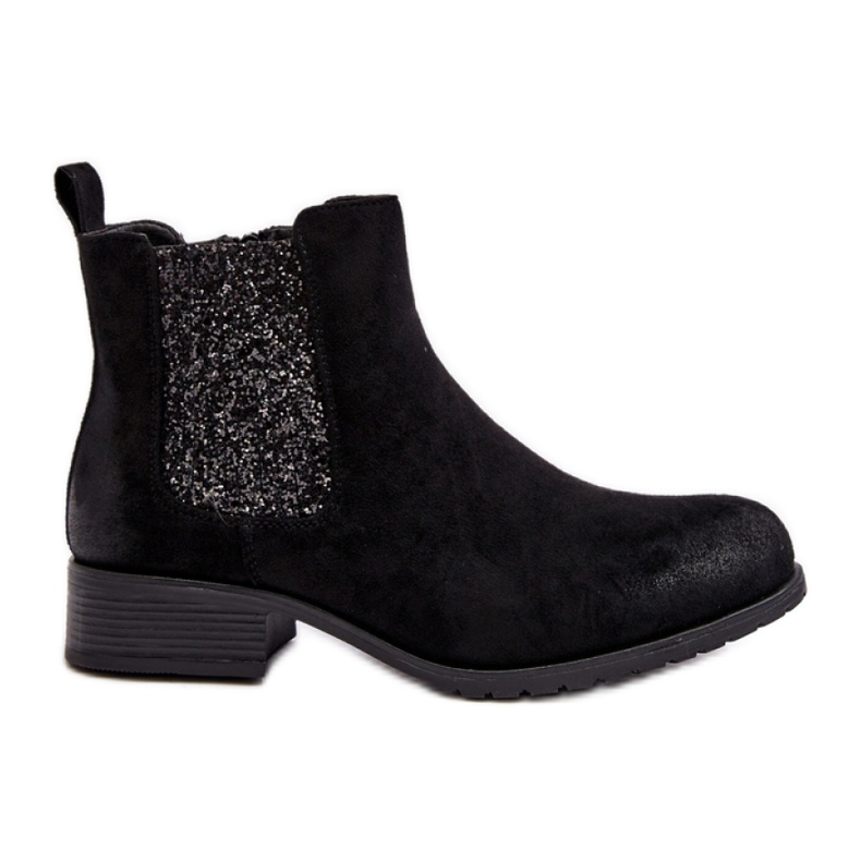 Bottines classiques pour femmes en éco-daim Noir le noir