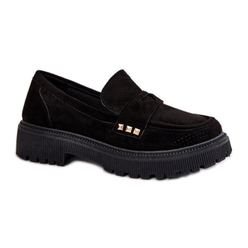 Mocassins pour femmes en éco-daim Noir le noir