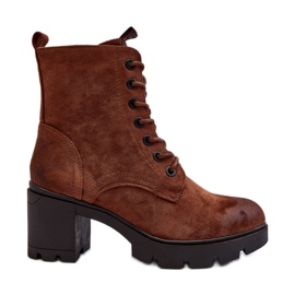Bottines pour femmes en éco-daim brun