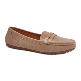 Mocassins confortables en daim pour femmes beige