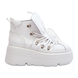 Chaussures de sport blanches Zazoo avec un fond massif