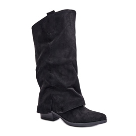 Bottes en Daim Modèle Cowboy Noir le noir