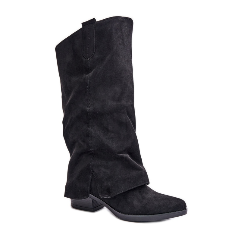 Bottes en Daim Modèle Cowboy Noir le noir