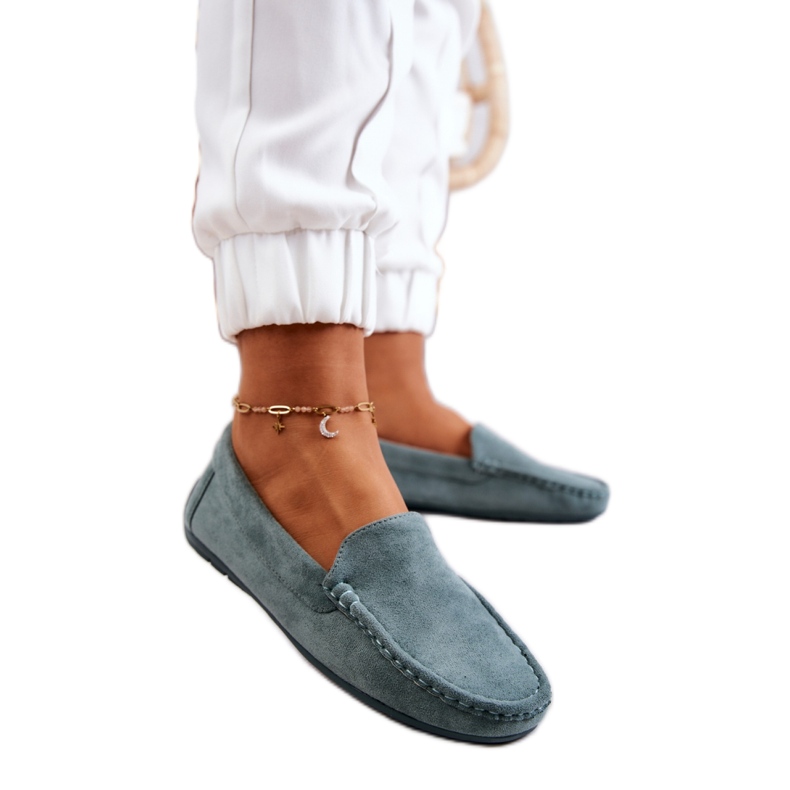 Evento Mocassins slip-on en daim menthe vert