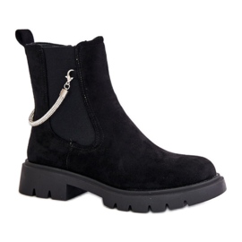 Bottines Chelsea en daim pour femme noir
