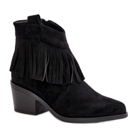 S. BARSKI Bottines à franges Modèle S.Barski Noir le noir
