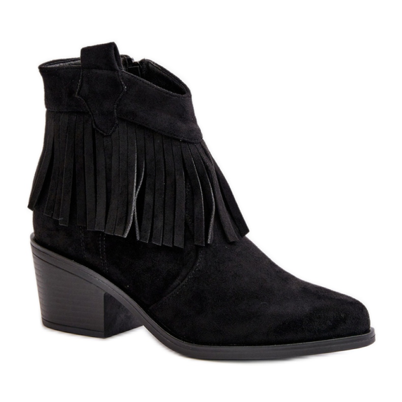 S. BARSKI Bottines à franges Modèle S.Barski Noir le noir