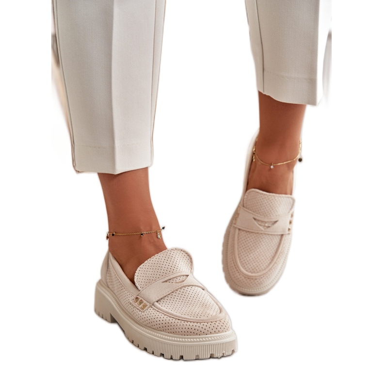 Mocassins confortables Beige Clair
