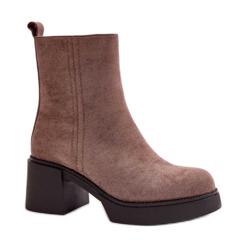 Bottes pour femmes avec talon et plateforme stables beige
