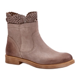 Bottines à lacets, modèle Lewski Cappuccino beige