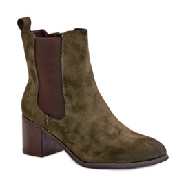 Bottines à talons hauts vert foncé