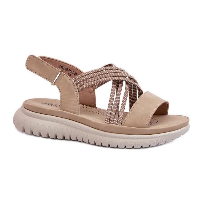 Sandales pour femmes avec fermeture velcro 24SD06-7057 beige Sandales pour femmes avec fermeture velcro 24SD06-7057 beige