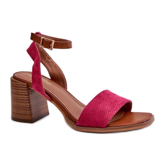 Sandales pour femmes en éco-daim 24SD35-7082, rose
