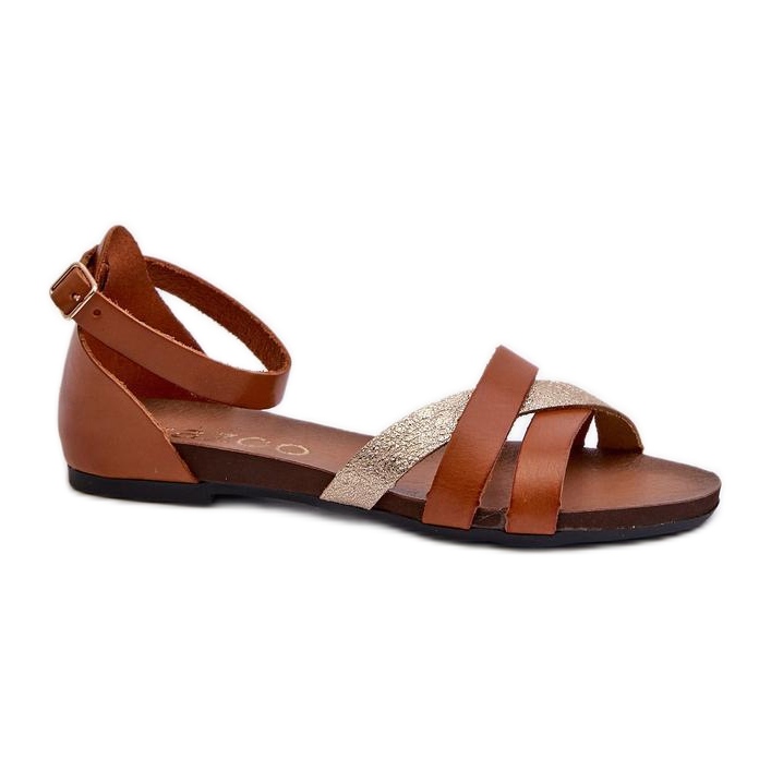 Sandales à bride décorative Zazoo 40225 marron brun