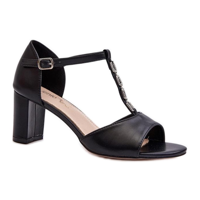 Sandales avec décorations 24SD98-7148 le noir